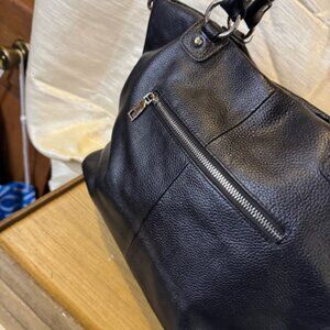 Black hobo style leather purse
